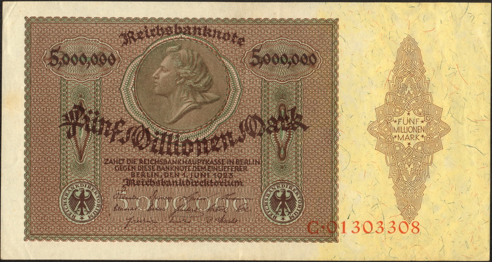  5 000 000  1923  VF.     90